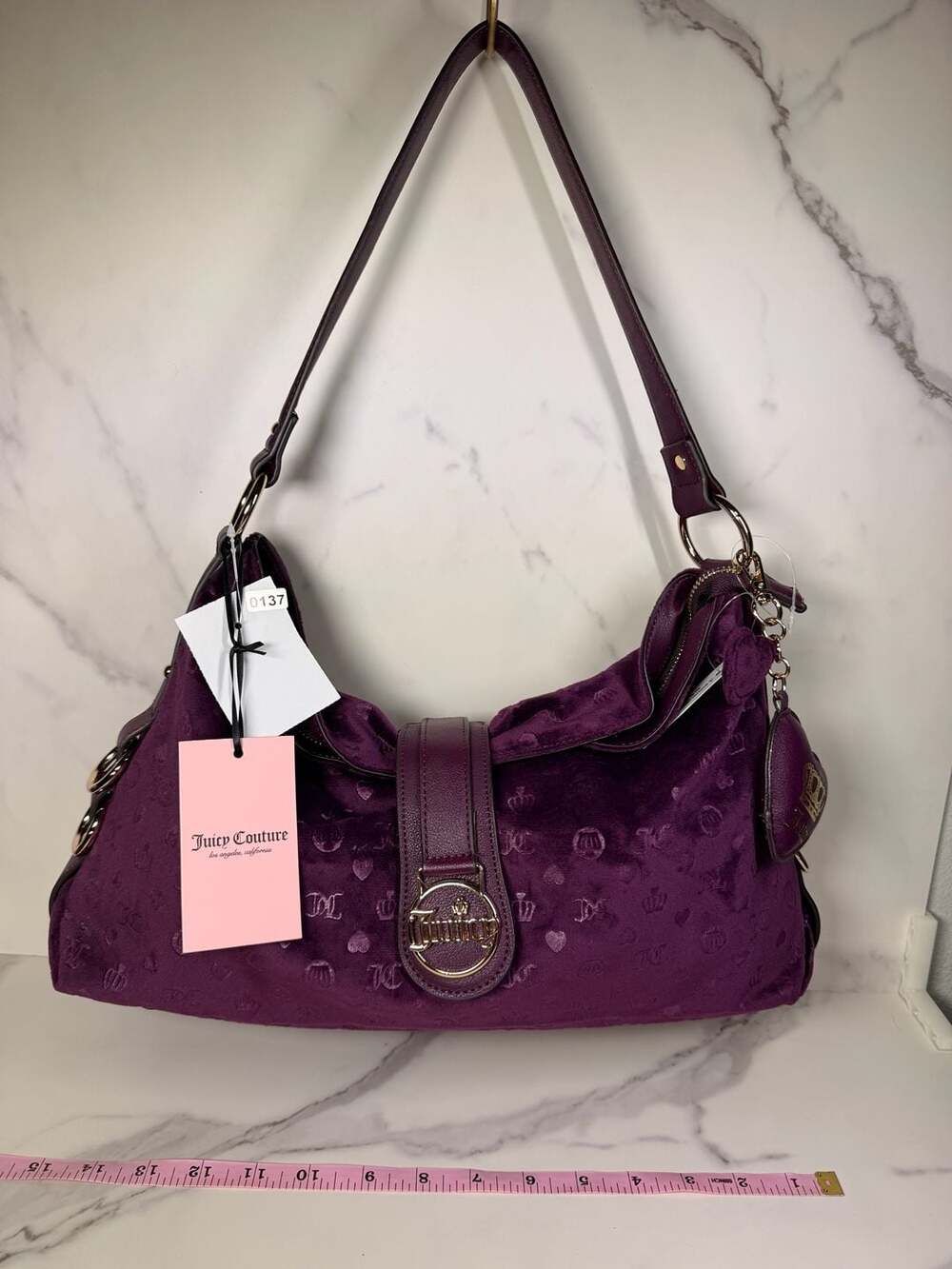 Juicy Couture First Class Couture Hobo Shoulder Bag Pickeled Beet